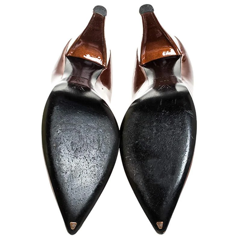 Louis vuitton Bronze Patent Leather Pointed Toe Pumps Size 40.5 商品