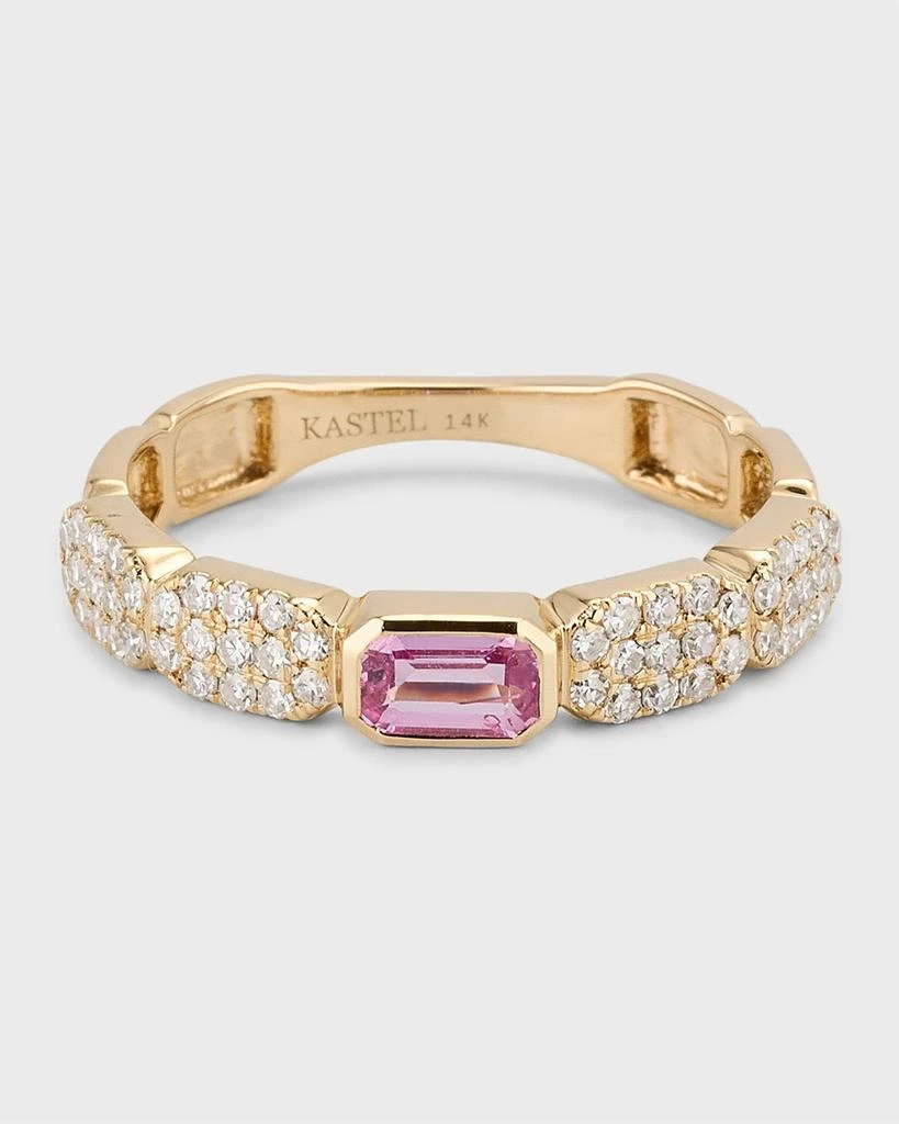 商品Kastel Jewelry|14K Chemin Pink Sapphire and Diamond Pave Band Ring, Size 7,价格¥14200,第1张图片