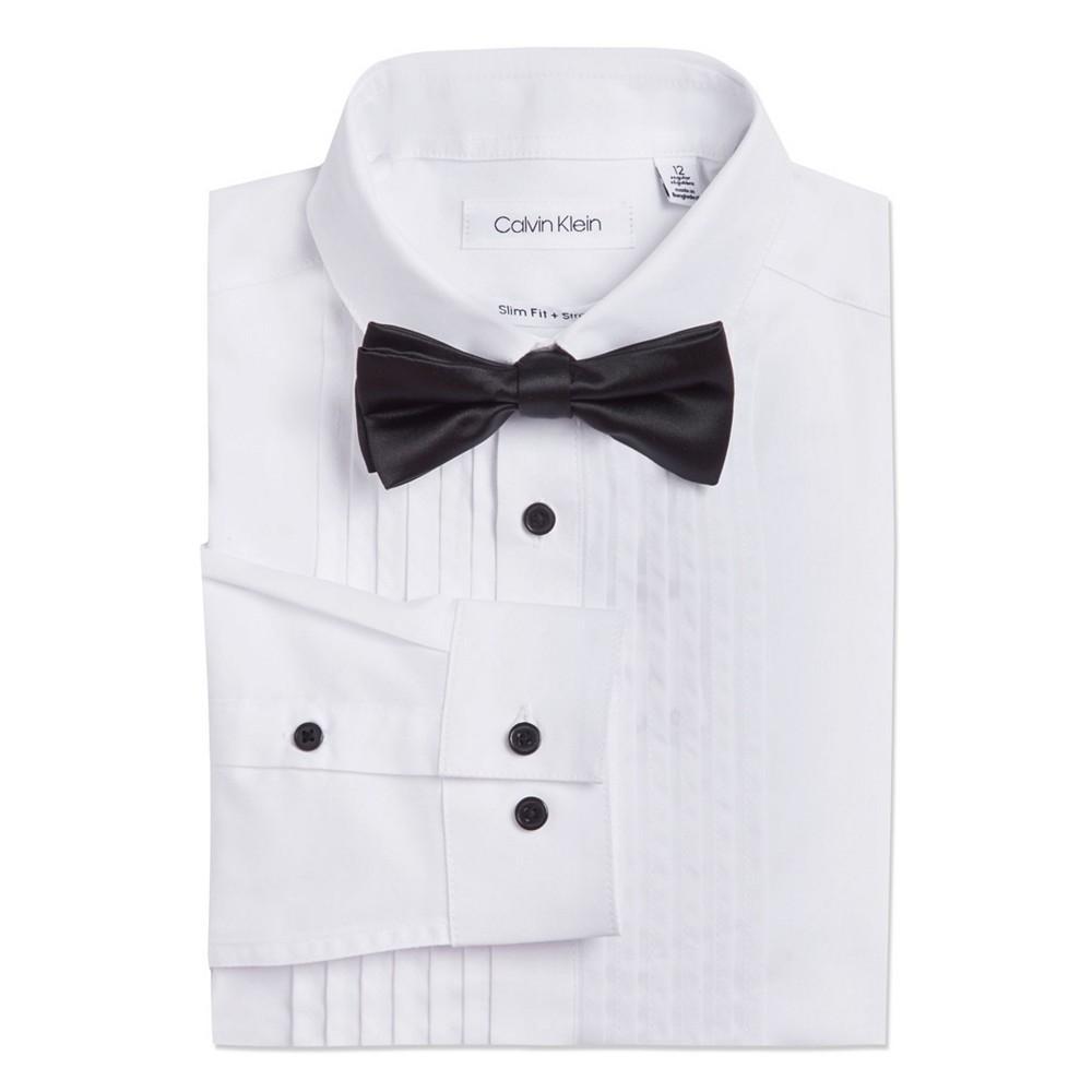商品Calvin Klein|Big Boys Tuxedo Shirt and Bow Tie Box Set,价格¥315,第4张图片详细描述