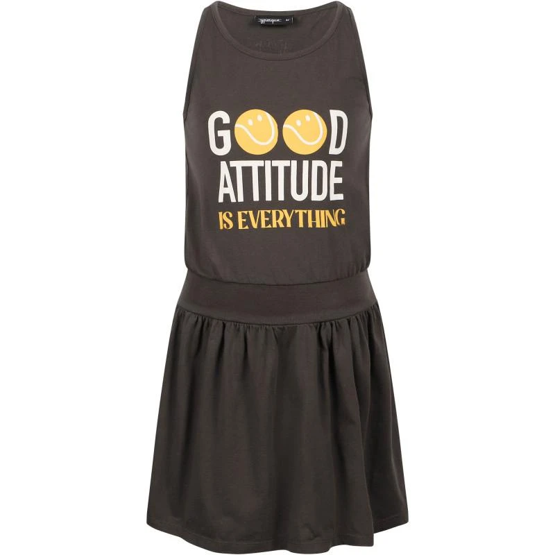 商品Yporque|Good attitude is everything sporty dress and tennis balls smiles track pants set in asphalt grey,价格¥934,第2张图片详细描述