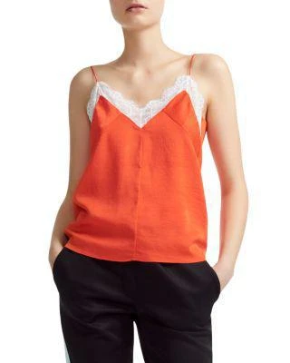 商品Maje|Linette Lace-Trimmed Camisole Top,价格¥704,第1张图片
