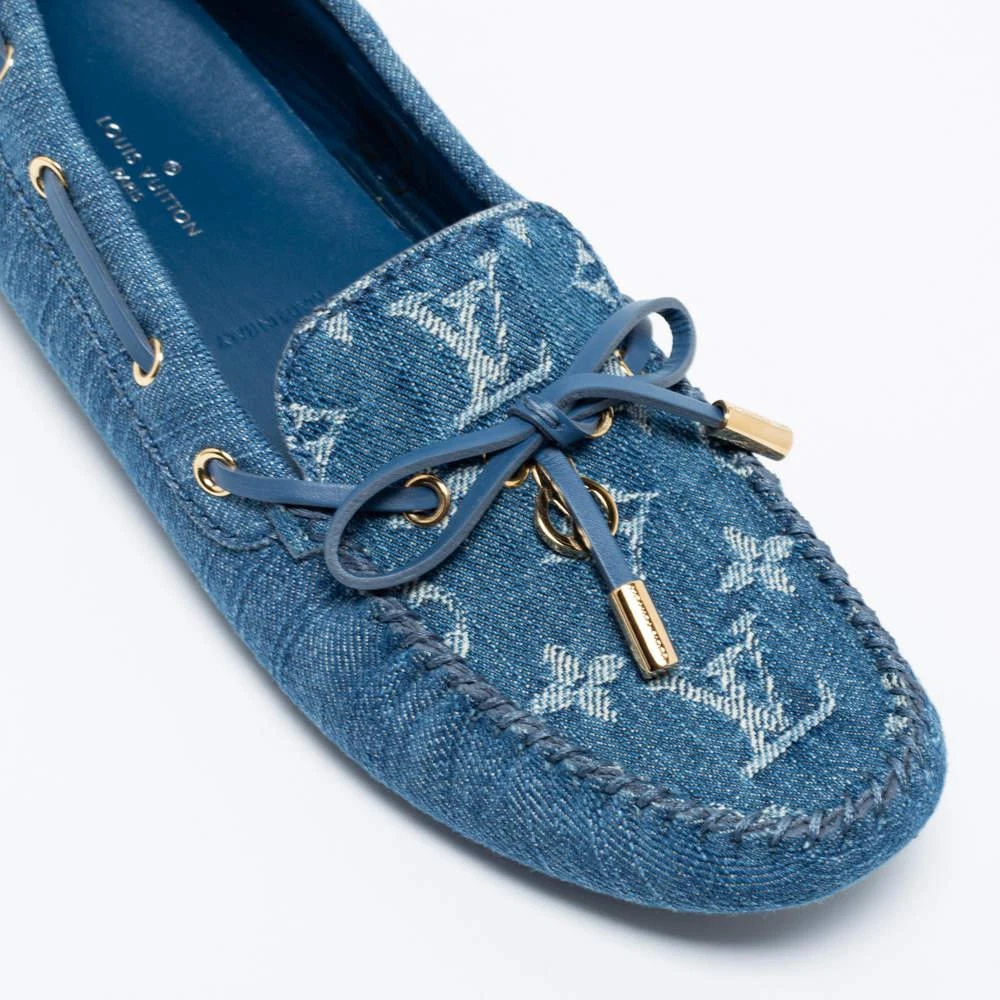 Louis Vuitton Blue Monogram Denim Gloria Loafers Size 36.5 商品