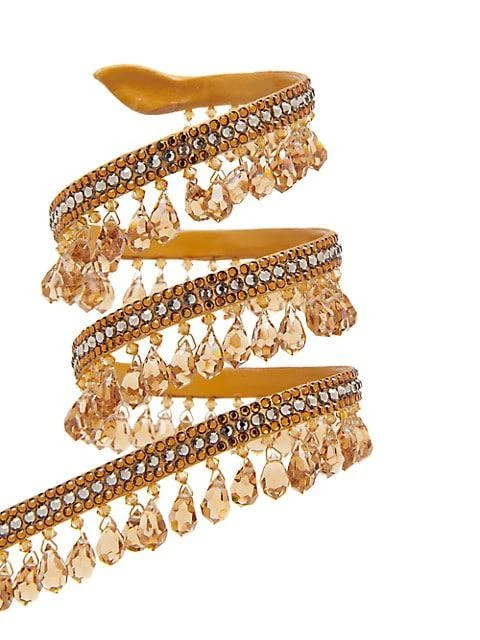 Chandelier Embellished Leather Wrap Sandals 商品
