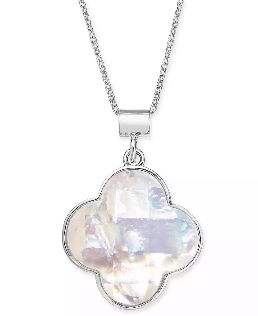 商品Macy's|Mother-of-Pearl Clover 18" Pendant Necklace in Sterling Silver,价格¥535,第1张图片