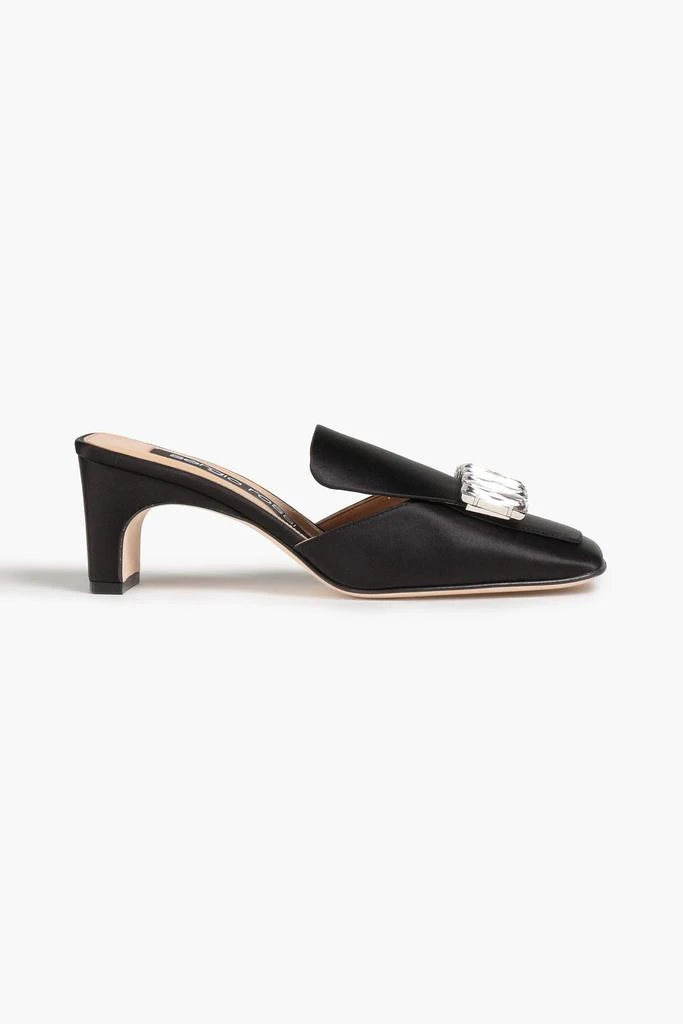 商品Sergio Rossi|Crystal-embellished satin-crepe mules,价格¥1765,第1张图片