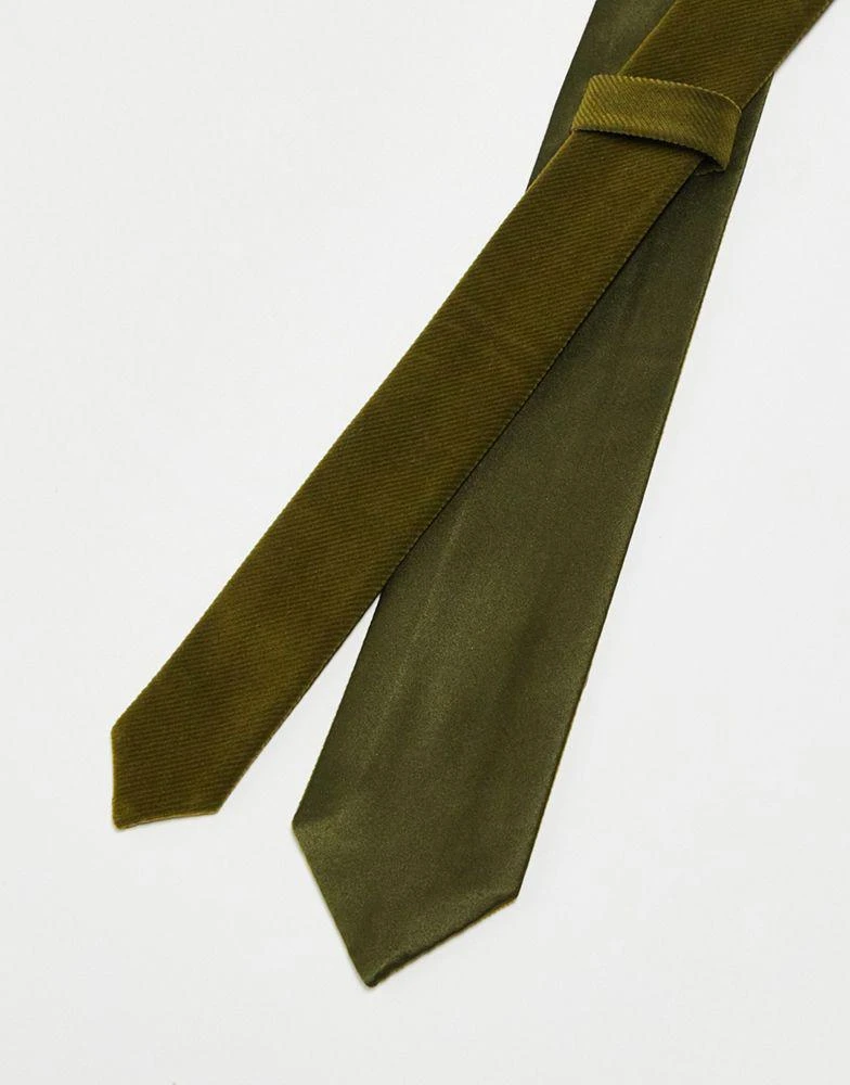 商品ASOS|ASOS DESIGN slim tie in khaki cord,价格¥104,第4张图片详细描述