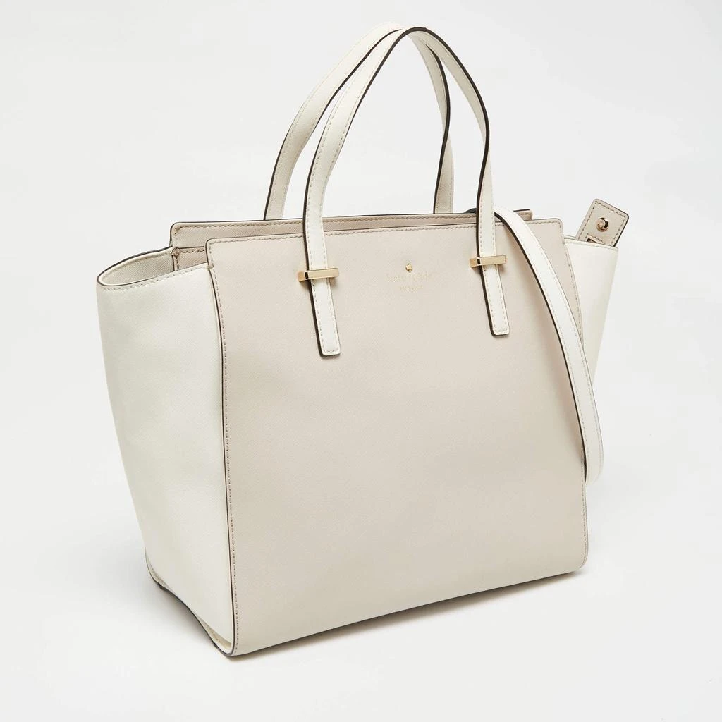商品[二手商品] Kate Spade|Kate Spade White/Beige Leather Cedar Street Hayden Tote,价格¥1315,第3张图片详细描述