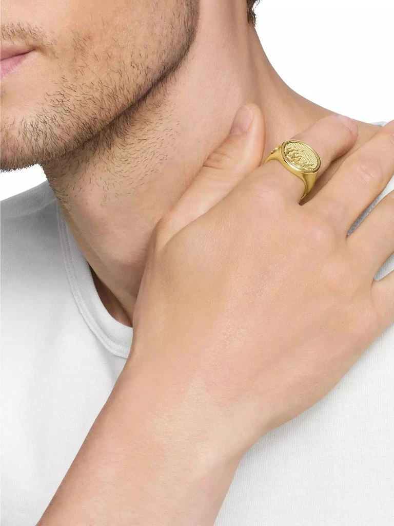 Water and Fire Duality Signet Ring in 18K Yellow Gold, 20MM 商品