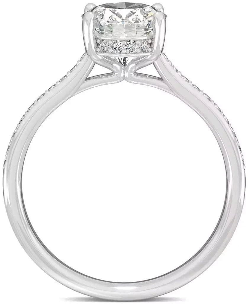 商品Charles & Colvard|Moissanite Oval Engagement Ring (2-1/3 ct. t.w. DEW) in 14k White Gold,价格¥13387,第4张图片详细描述