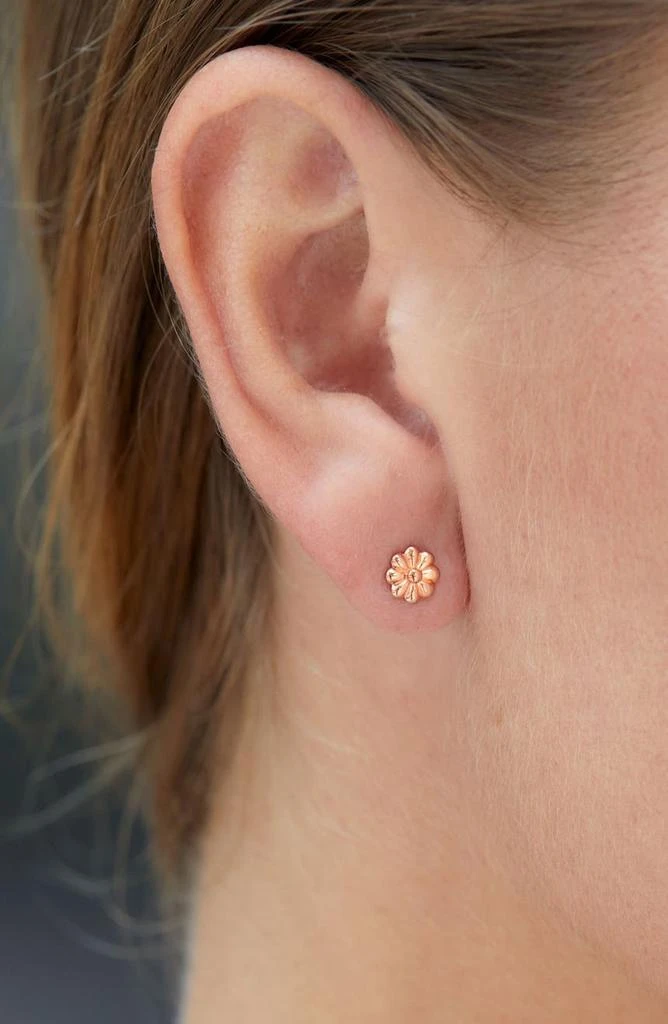 商品Savvy Cie Jewels|18K Rose Gold Plated Sterling Silver Florette Stud Earrings,价格¥151,第2张图片详细描述