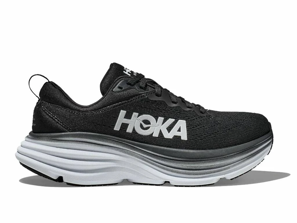 商品Hoka One One|Women's Bondi 8 Running Shoes - Wide In Black/white,价格¥913,第1张图片