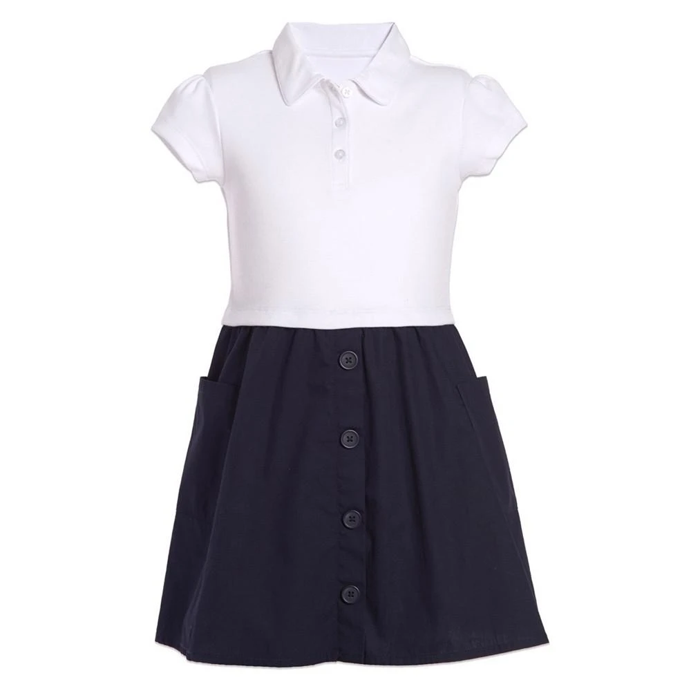商品Nautica|Plus Girls Uniform 2 Tone Interlock Dress,价格¥178,第1张图片