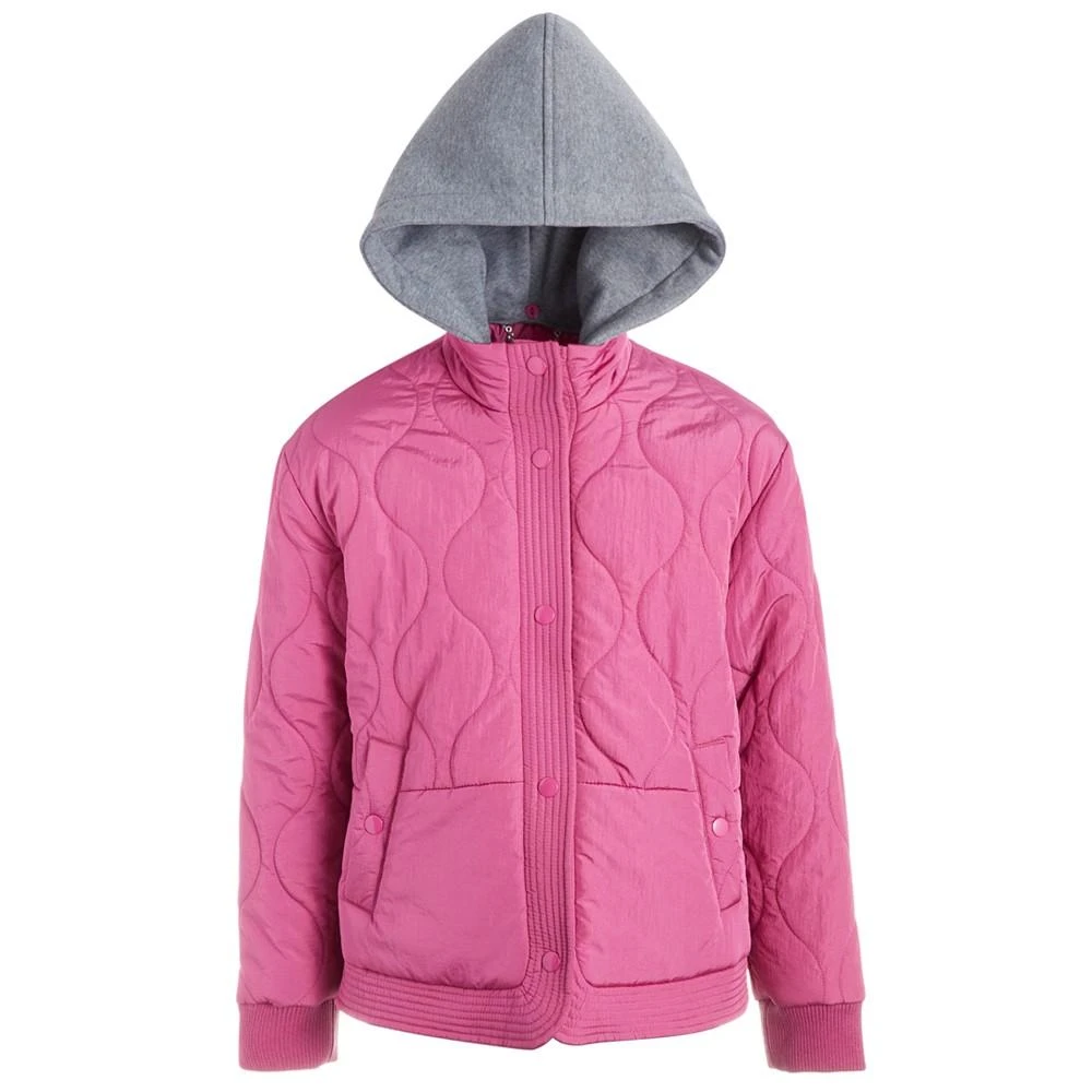 商品[国内直发] Jou Jou|Big Girls Contrast Hood Ribbed Cuff Sleeve Puffer Jacket,价格¥169,第1张图片