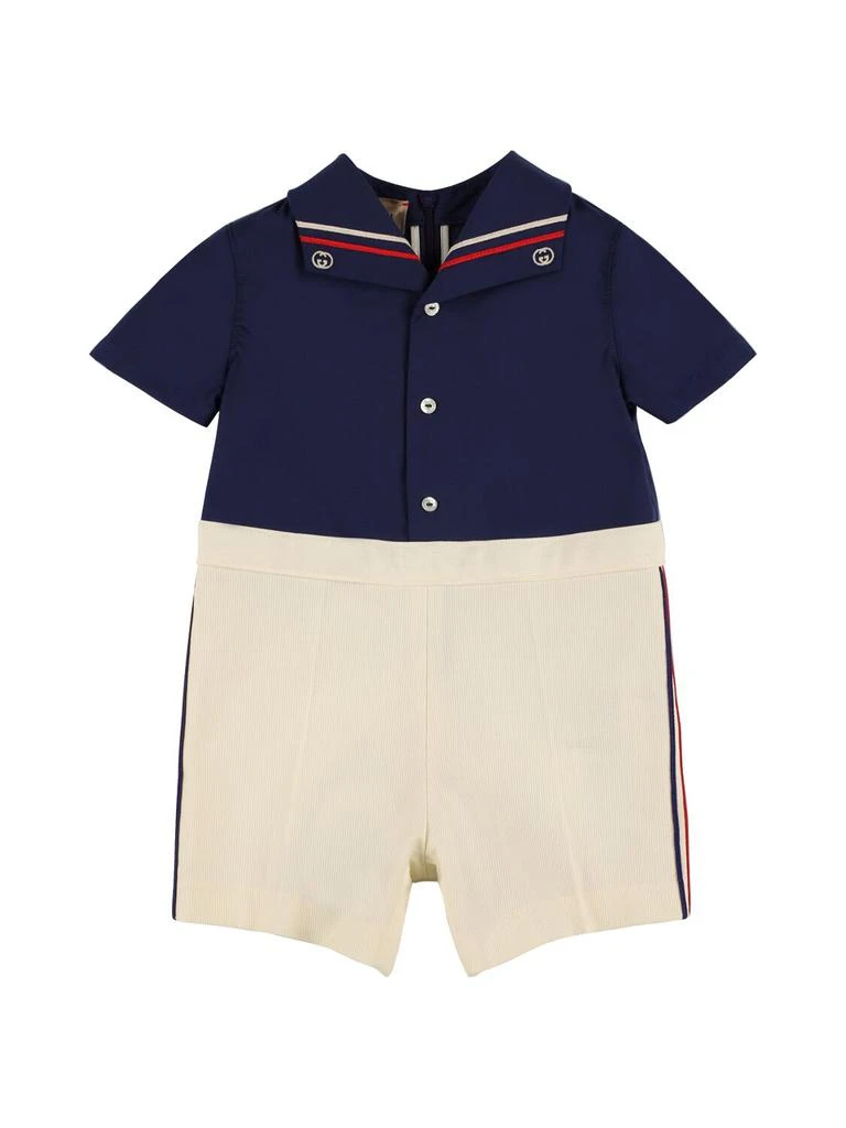 商品Gucci|Stretch Cotton Poplin Romper,价格¥6000,第1张图片