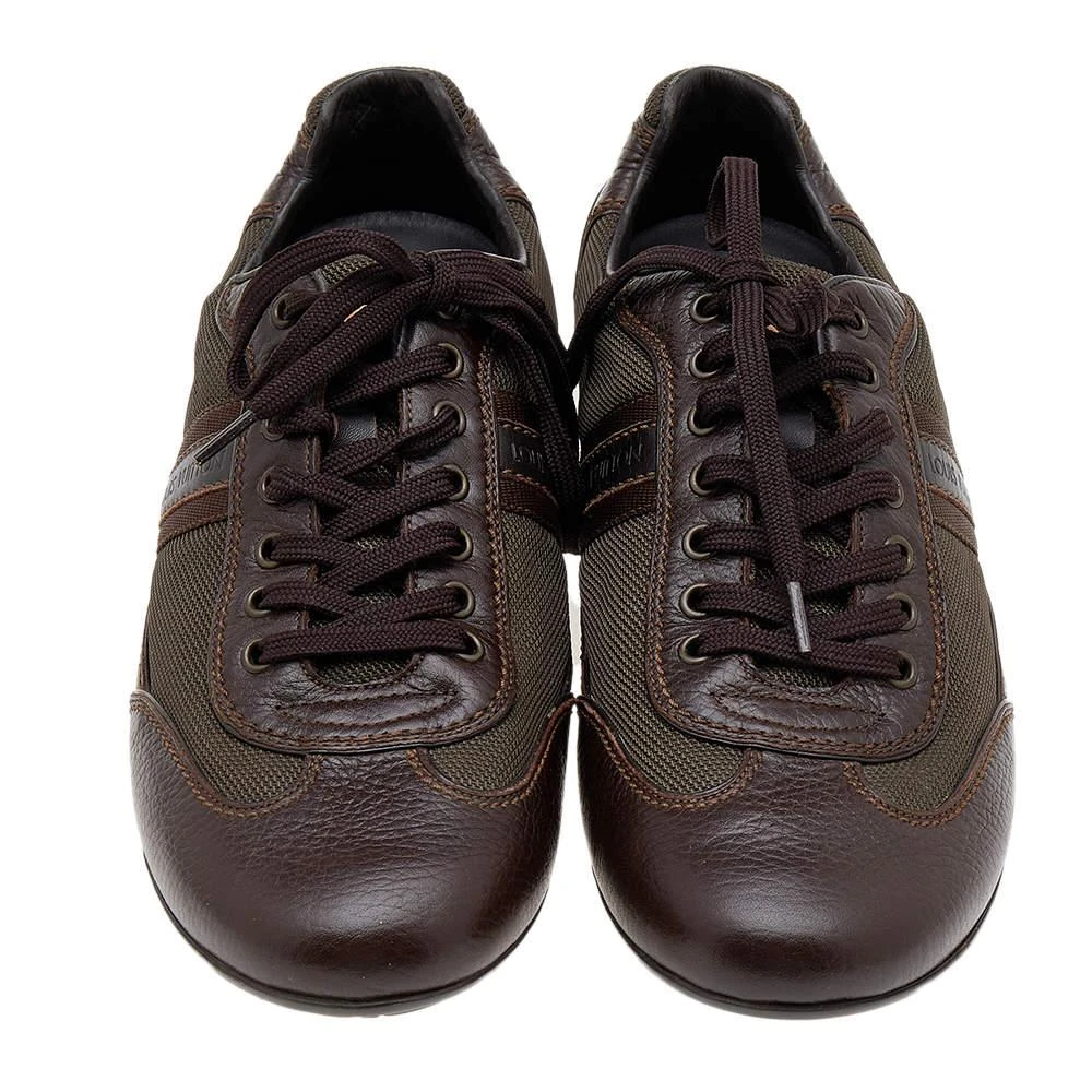 商品[二手商品] Louis Vuitton|Louis Vuitton Brown Leather And Canvas Low Top Sneakers Size 40.5,价格¥3674,第3张图片详细描述