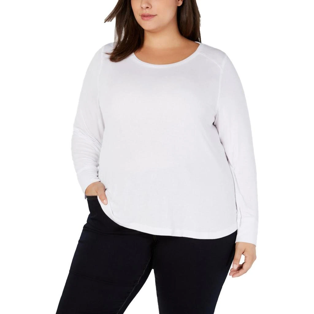 商品INC International|INC Womens Plus Ribbed Long Sleeves Pullover Top,价格¥124,第2张图片详细描述