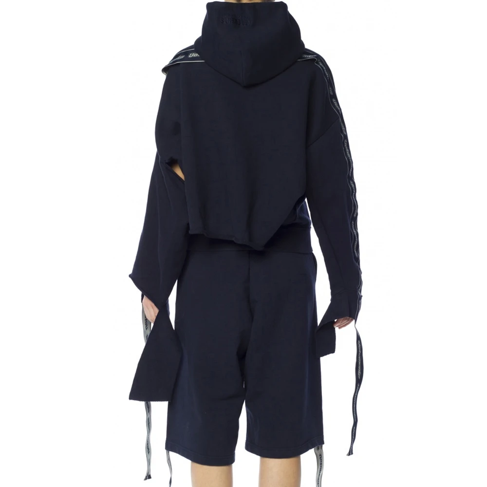VETEMENTS 女士海军蓝色织带连帽运动衫 WSS18TR26-NAVY 商品
