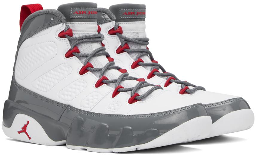 White & Gray Air Jordan 9 Retro Sneakers商品第4张图片规格展示