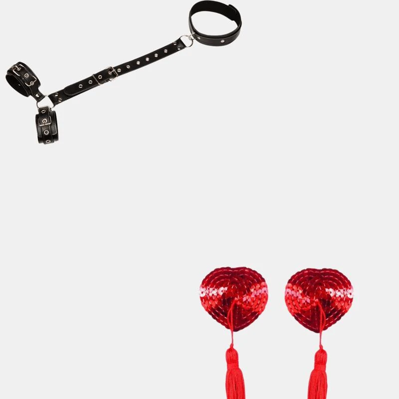 商品Vigor|BDSM Wrist Bondage & Nipple Cover Combo Pack 1 COMBO PACK,价格¥204,第1张图片