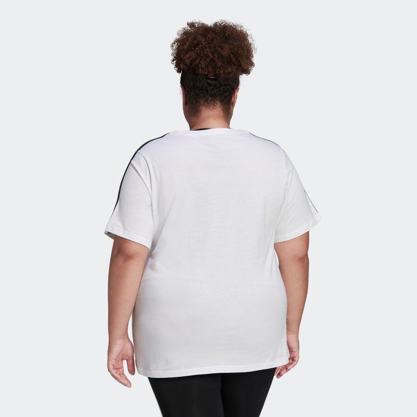 商品Adidas|Women's adidas Essentials Slim 3-Stripes Tee (Plus Size),价格¥126,第5张图片详细描述