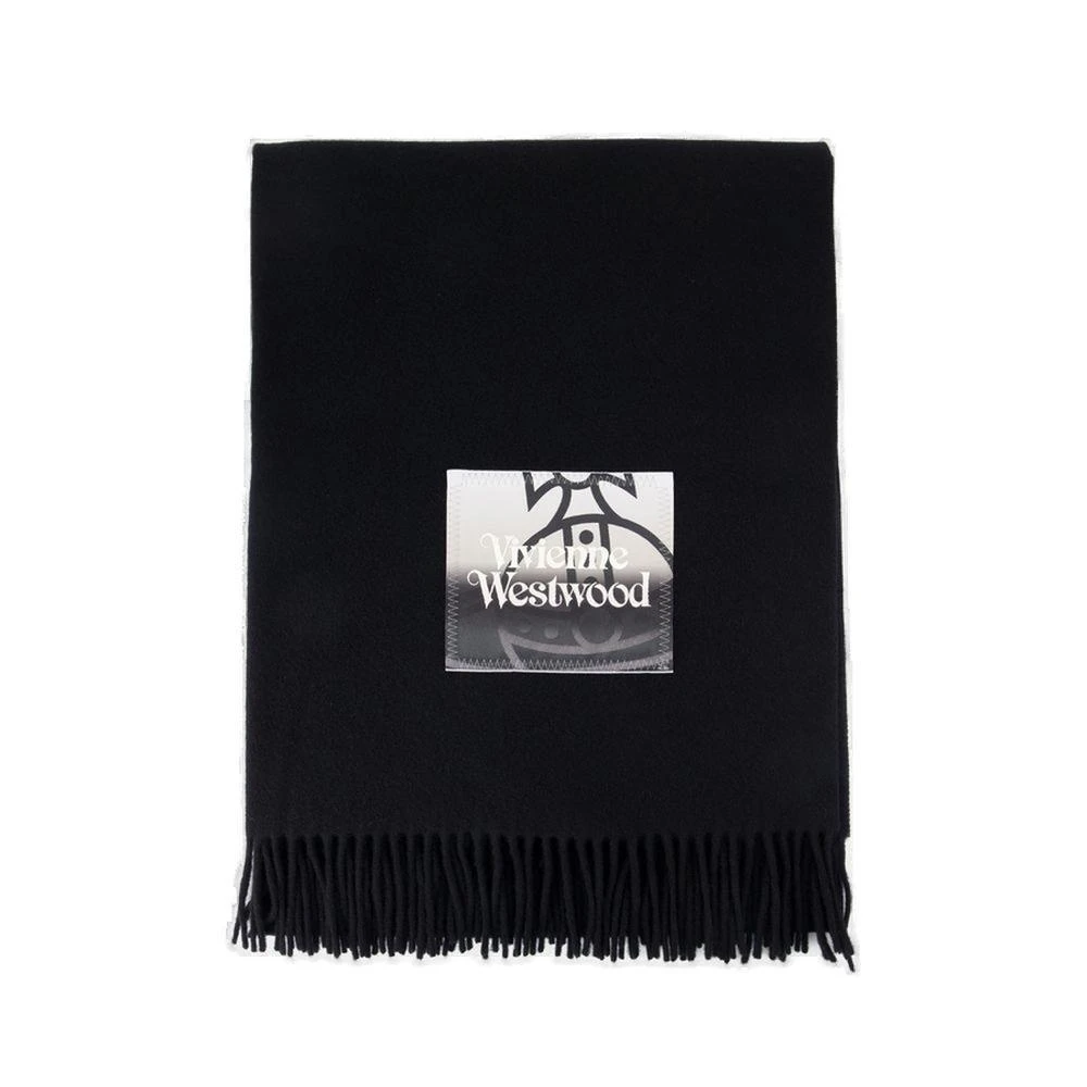 商品Vivienne Westwood|Vivienne Westwood Logo-Patch Fringed Scarf,价格¥1458,第1张图片