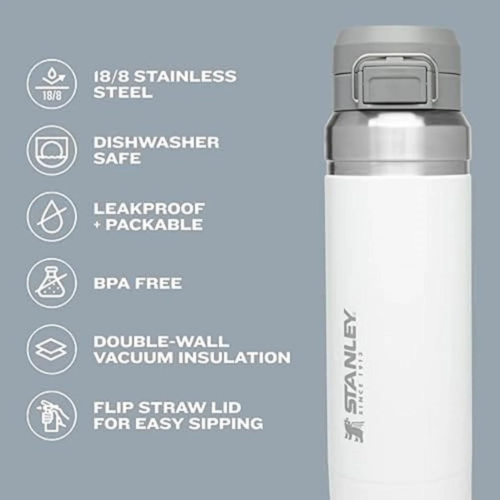 商品Stanley|Stanley Quick Flip GO Water Bottle 24-36 OZ | Push Button Lid | Leakproof & Packable for Travel & Sports | Insulated Stainless Steel | BPA-Free,价格¥212,第4张图片详细描述