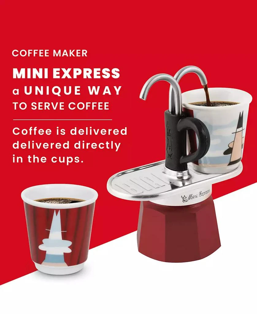 商品Bialetti|Set Mini Express "R" Magritte Plus 2 Bicc. 2.8 OZ Coffeemaker,价格¥408,第3张图片详细描述