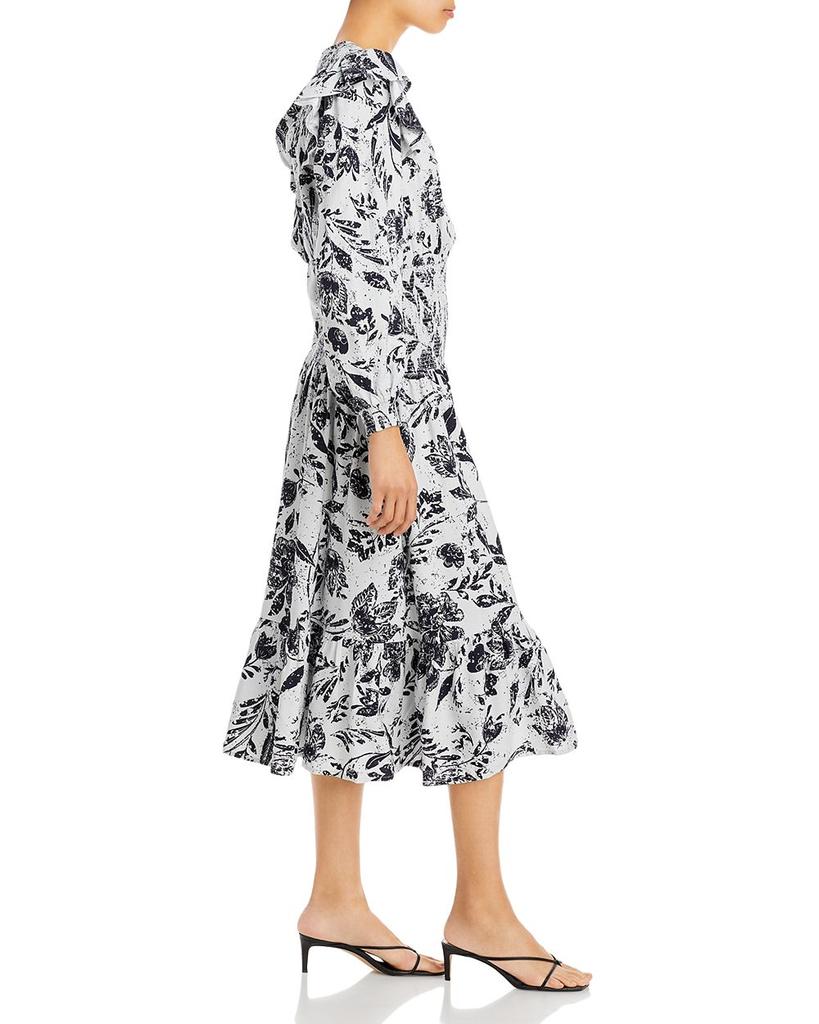 Smocked Floral Print Midi Dress - 100% Exclusive商品第4张图片规格展示