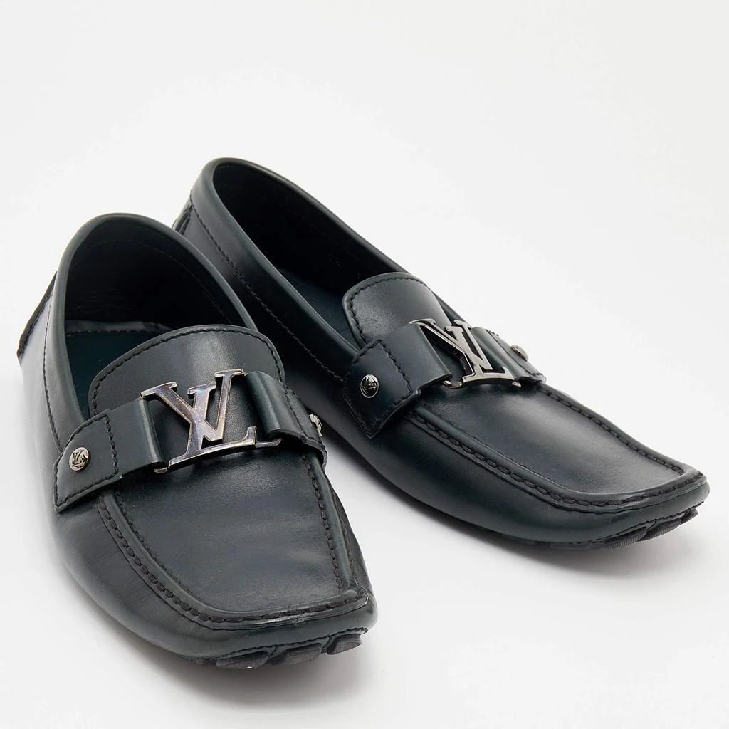 商品[二手商品] Louis Vuitton|Louis Vuitton Dark Green Leather Monte Carlo Slip On Loafers Size 41.5,价格¥3702,第4张图片详细描述