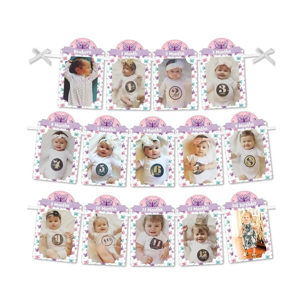 商品Big Dot of Happiness|1st Birthday Beautiful Butterfly - DIY 1-12 Monthly Picture Display Photo Banner,价格¥119,第1张图片