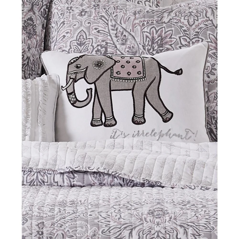 商品Levtex|Rachelle Elephant Embroidered Decorative Pillow, 14" x 18",价格¥596,第2张图片详细描述