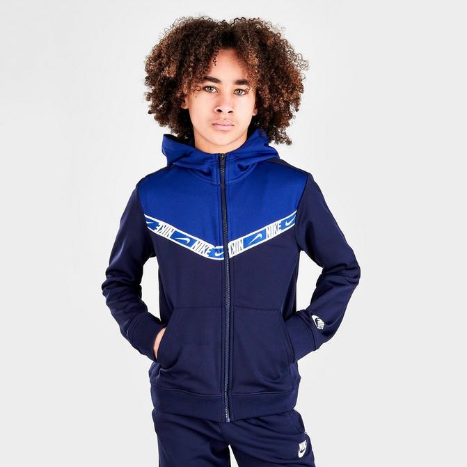 Boys' Nike Sportswear Repeat Tape Full-Zip Hoodie商品第1张图片规格展示