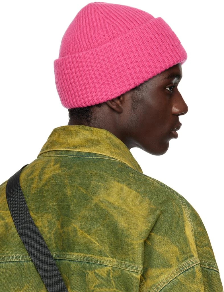 商品Acne Studios|Pink Small Logo Beanie,价格¥536,第3张图片详细描述