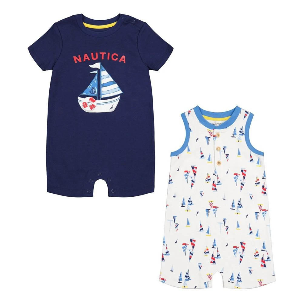 商品Nautica|Baby Boys Snap-Close Sailboat Rompers, Pack of 2,价格¥102,第1张图片