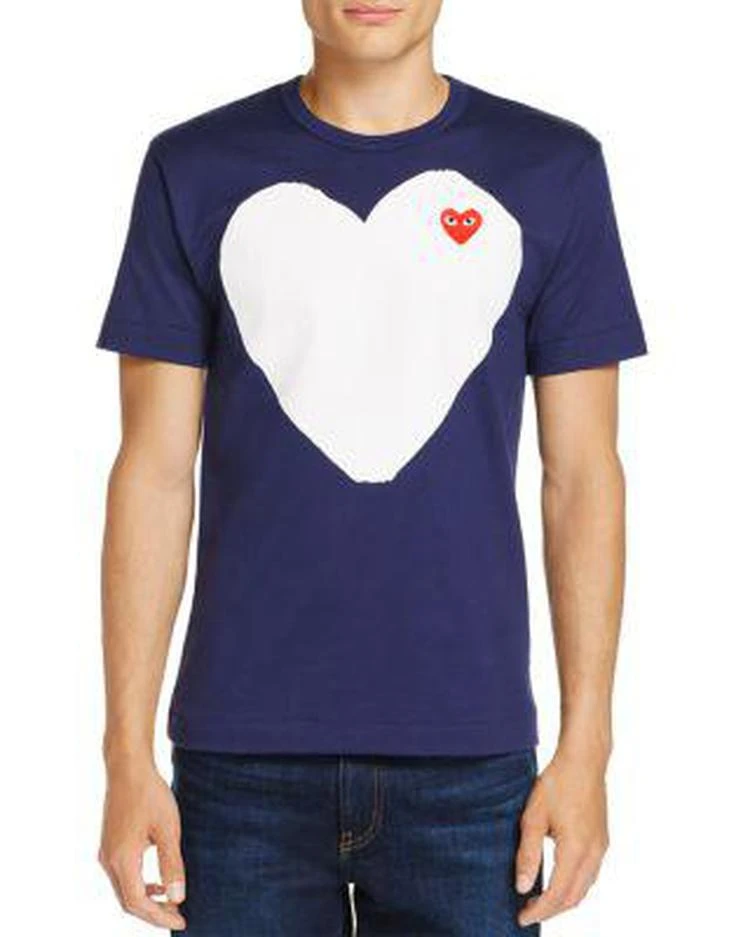 商品Comme des Garcons|White Heart Crewneck Short Sleeve Tee,价格¥1017,第1张图片