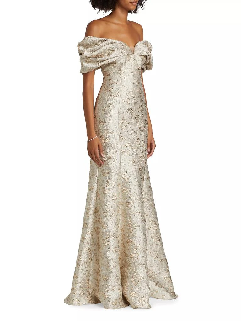 商品Teri Jon|Metallic Jacquard Off-The-Shoulder Gown,价格¥5923,第4张图片详细描述