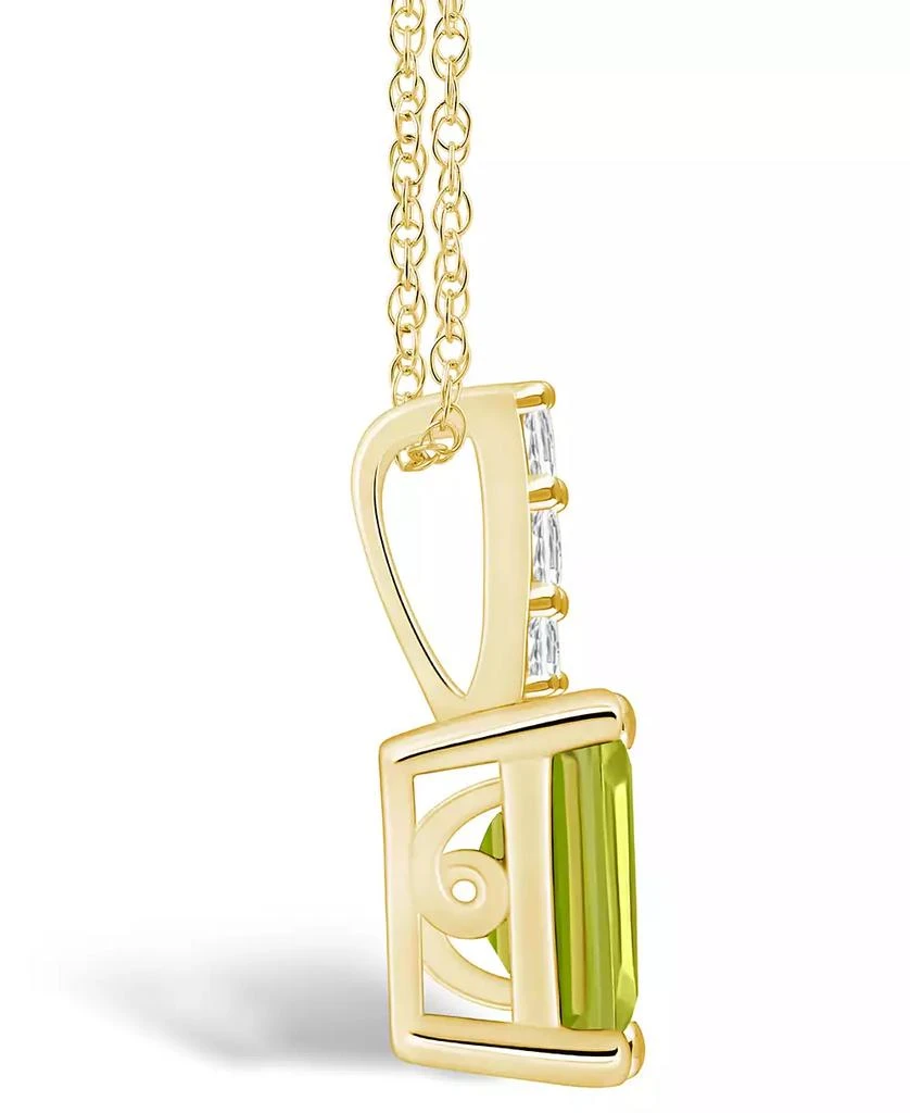 商品Macy's|Peridot (1-3/4 Ct. T.W.) and Diamond Accent Pendant Necklace in 14K Yellow Gold,价格¥3796,第3张图片详细描述