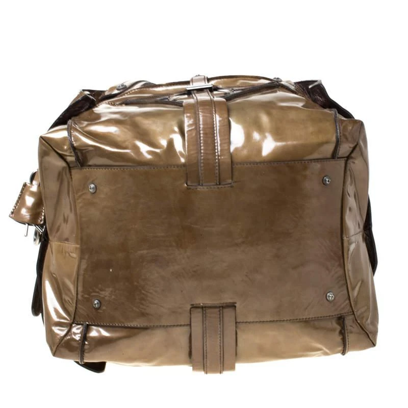 Salvatore Ferragamo Olive Green Patent Leather Satchel 商品