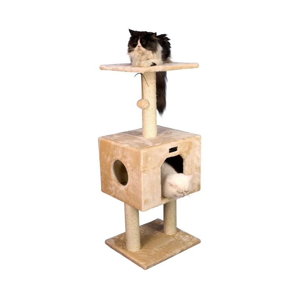 商品Macy's|Real Wood Cat Tree With Condo And Scratch Post,价格¥821,第2张图片详细描述