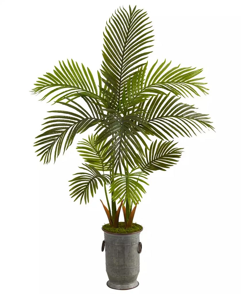 商品NEARLY NATURAL|58in. Areca Palm Artificial Tree in Vintage Metal Planter,价格¥1545,第1张图片