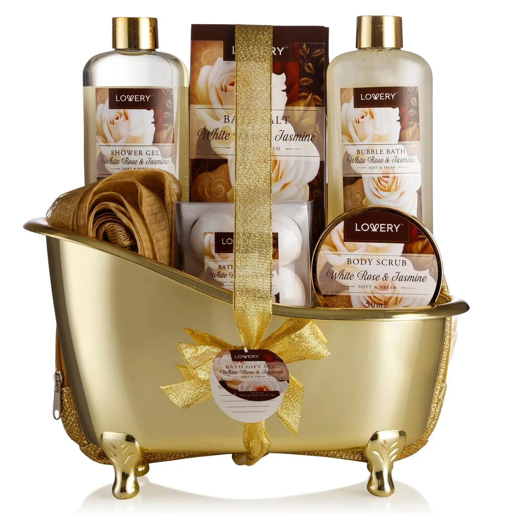 商品Lovery|Home Spa Gift Basket - Luxury 13pc Bath & Body Set - Cosmetic bag,价格¥389,第1张图片