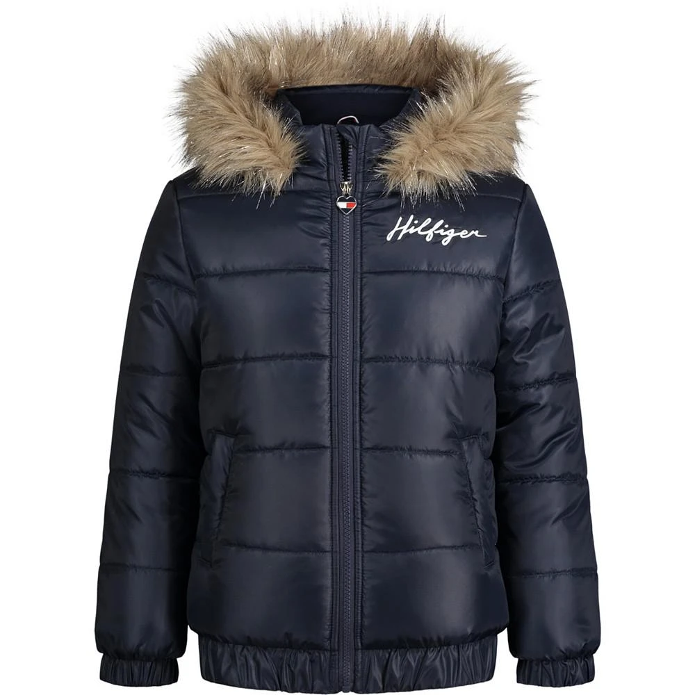 商品Tommy Hilfiger|Toddler Girls Hooded Bomber Quilted Jacket,价格¥164,第1张图片