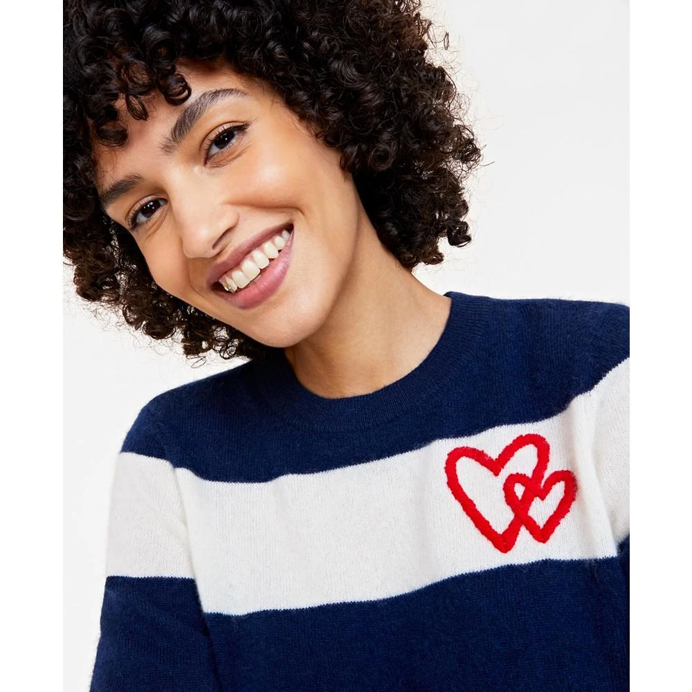 商品Charter Club|Women's Wispy Heart Striped 100% Cashmere Sweater, Created for Macy's,价格¥1725,第3张图片详细描述