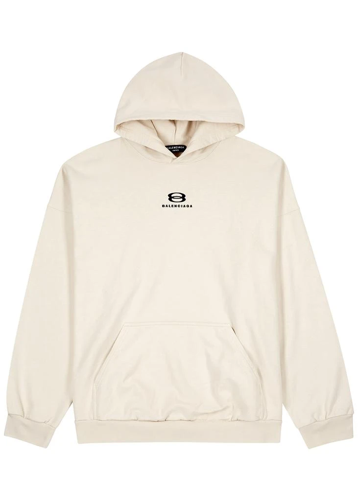 商品Balenciaga|Ecru logo hooded cotton sweatshirt,价格¥3967,第1张图片