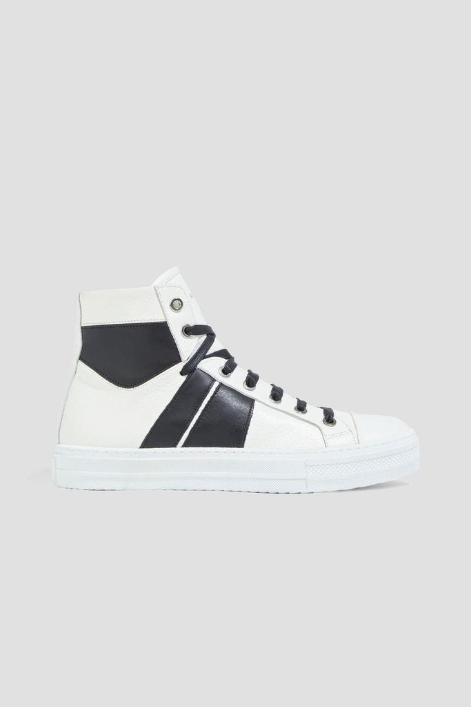 商品AMIRI|Sunset two-tone pebbled-leather high-top sneakers,价格¥2172,第1张图片