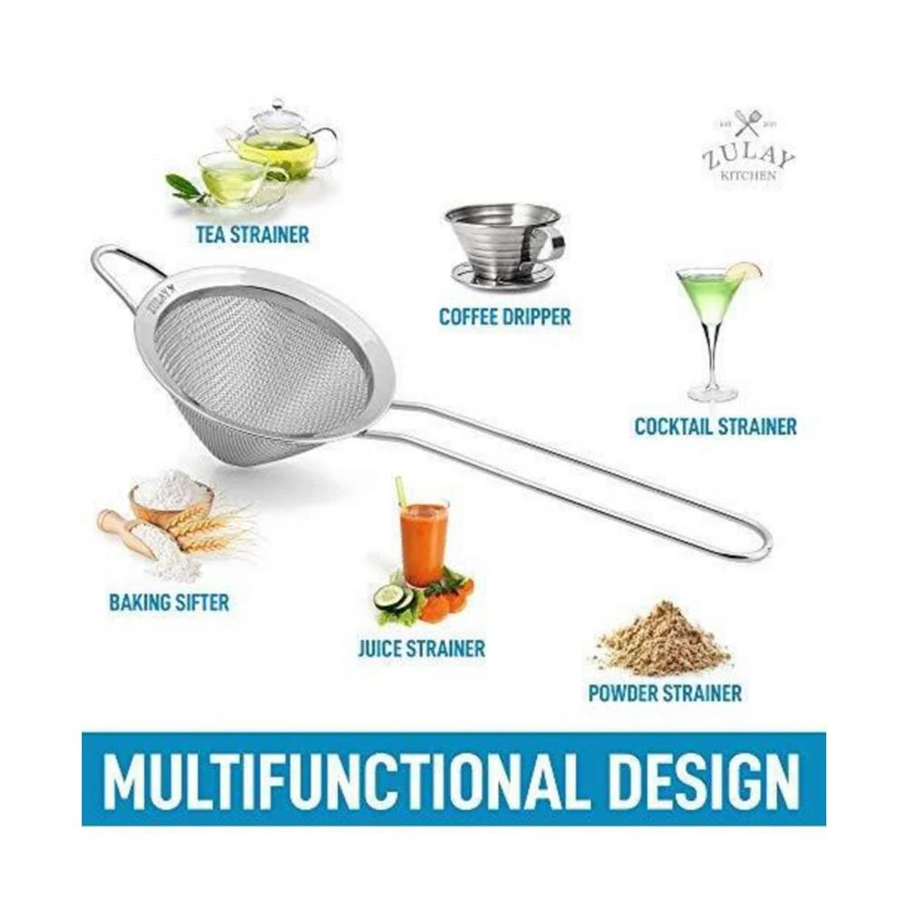 商品Zulay Kitchen|Cone Shaped Cocktail Strainer For Cocktails, Tea Herbs, Coffee & Drinks,价格¥72,第3张图片详细描述