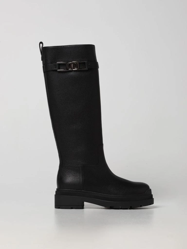 商品Salvatore Ferragamo|Ferragamo Ryder hammered leather boots,价格¥8950,第1张图片