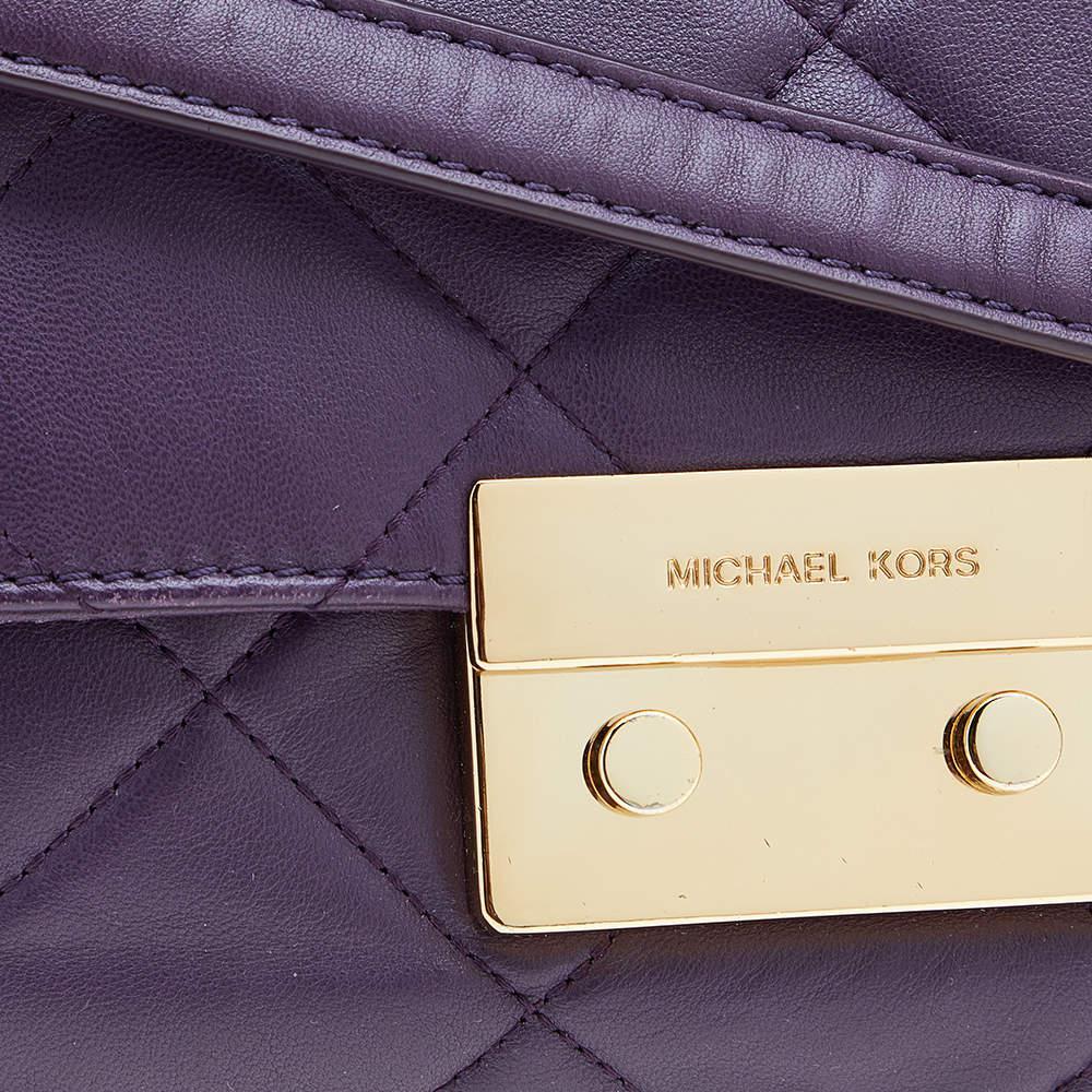 商品[二手商品] Michael Kors|Michael Kors Purple Quilted Leather Sloan Chain Bag,价格¥1144,第7张图片详细描述