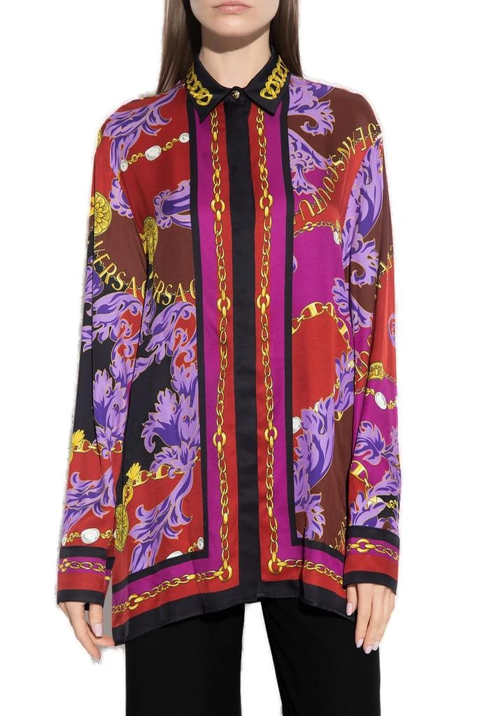 商品Versace|Versace Jeans Couture Chain Couture Print Long-Sleeved Shirt,价格¥3402,第2张图片详细描述