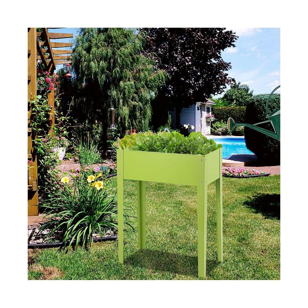 商品Costway|24'' x12'' Outdoor Elevated Garden Plant Stand Raised Tall Flower Bed Box,价格¥462,第3张图片详细描述